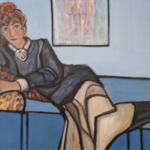 Acryl schilderij, Maya Wildevuur, Liggende vrouw